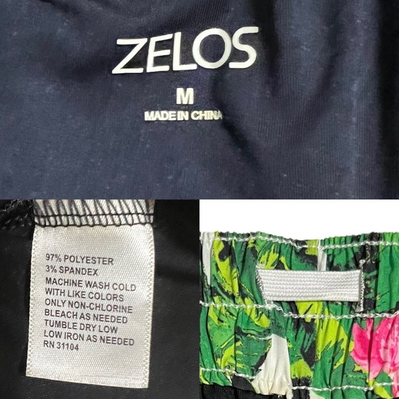 Zelos Tropical Print Tulip Hem Running Athletic Shorts MED - Picture 10 of 10